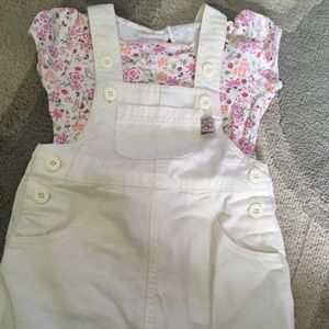 Covington 12 month white skirt overalls